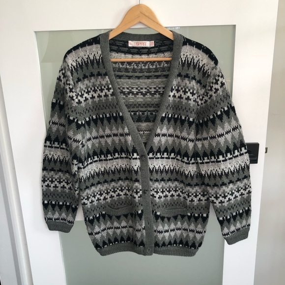 Vintage Esprit Wool mix Patterned Cardigan - Size S - Picture 1 of 7